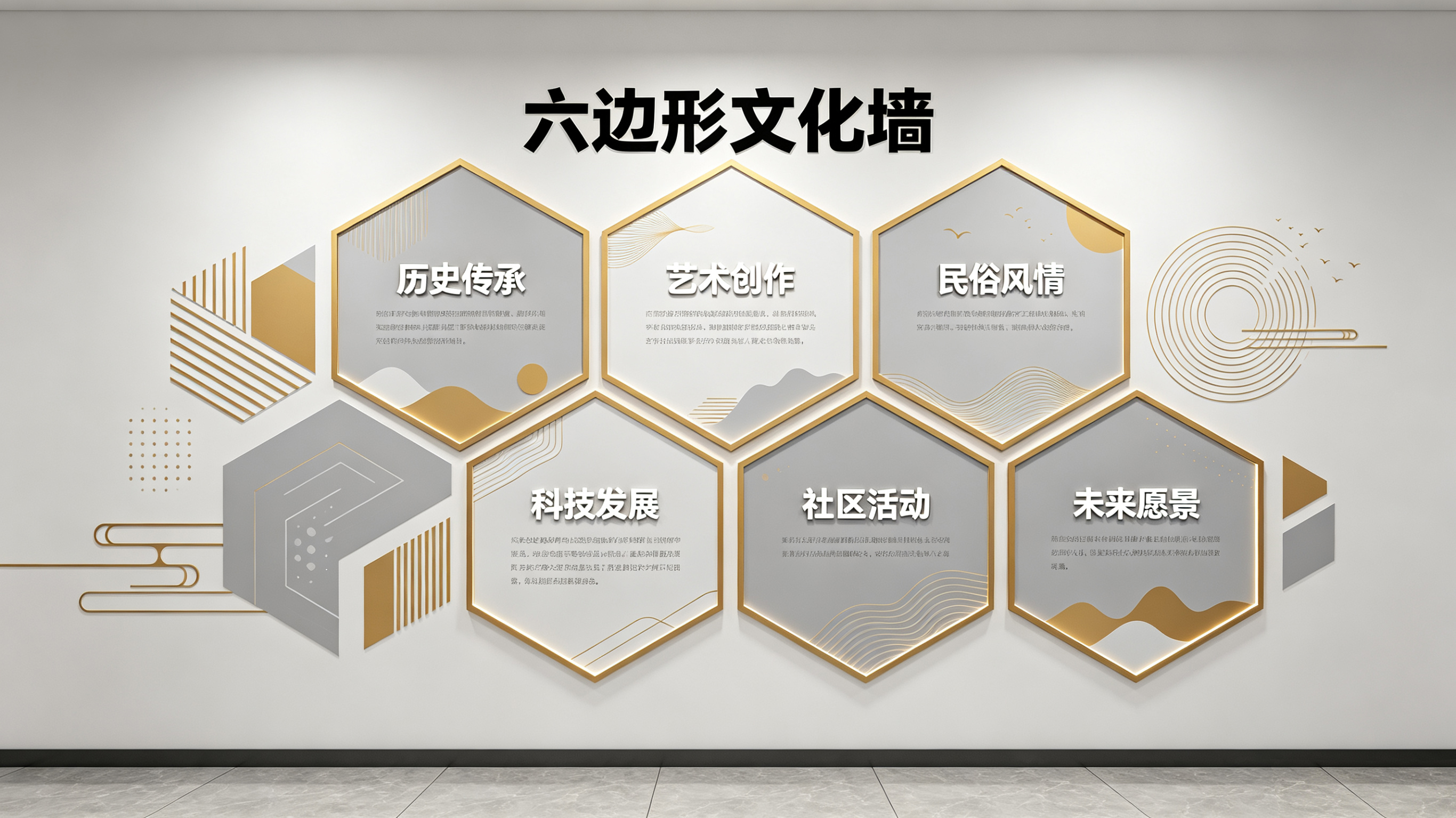 青川企业文化墙 | 六边形信息美学